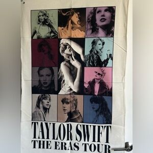 Taylor Swift The Eras Tour Tapestry - Black, White, Pink, Blue